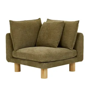 Vittoria Elliot Corner Sofa - Copeland Olive - Natural Ash Veneer by GlobeWest, a Sofas for sale on Style Sourcebook