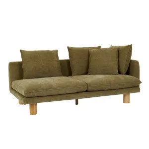 Vittoria Elliot Corner Sofa - Copeland Olive - Natural Ash Veneer by GlobeWest, a Sofas for sale on Style Sourcebook