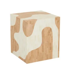 Zafina Block Melt Side Table - Nude Melt - Natural by GlobeWest, a Side Table for sale on Style Sourcebook