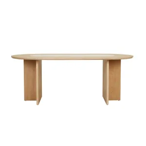 Anton Marble Dining Table - Satin Oak - Natural Travertine by GlobeWest, a Dining Tables for sale on Style Sourcebook