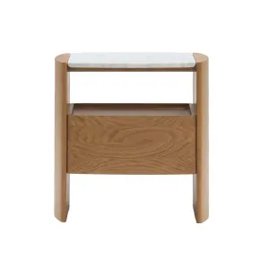 Sketch Tathra Bedside - White Marble - Light Oak by Sketch, a Bedside Tables for sale on Style Sourcebook