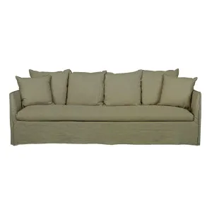 Vittoria Slip Cover 4 Seater Sofa - Eames Olive by GlobeWest, a Sofas for sale on Style Sourcebook