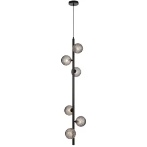 Telbix Black Elson 6 Light Pendant Light Smoke Tear by Telbix, a Pendant Lighting for sale on Style Sourcebook