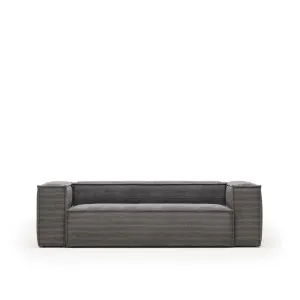 Blok 3 seater sofa in grey wide seam corduroy, 240 cm by Kave Home, a Sofas for sale on Style Sourcebook