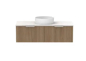 Mosman Vanity With Centre Basin 1200mm 2 Draw, Prime Oak & Travertine | Made From MDF In Grey By Raymor by Raymor, a Vanities for sale on Style Sourcebook