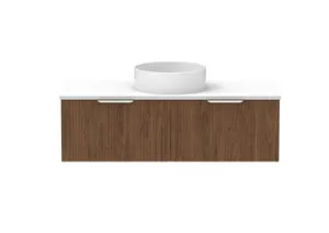 Mosman Vanity With Centre Basin 1200mm 2 Draw, Florentine Walnut & Alabaster | Made From MDF In Brown By Raymor by Raymor, a Vanities for sale on Style Sourcebook