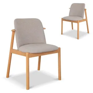 Set of 2 - Paul Natural Dining Chair - Grey Seat by Interior Secrets - AfterPay Available by Interior Secrets, a Dining Chairs for sale on Style Sourcebook