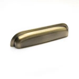 New Hampton Wide Cup Pull Dark Brushed Brass by HBF, a Door Knobs & Handles for sale on Style Sourcebook