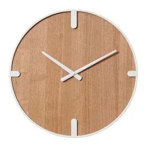 Edison Wall Clock White Natural - 45cm x 5cm by James Lane, a Clocks for sale on Style Sourcebook