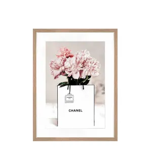 Flower in Chanel Bag Framed Wall Art 80cm x 60cm by Luxe Mirrors, a Artwork & Wall Decor for sale on Style Sourcebook