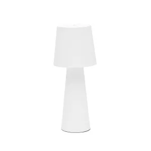 Arenys large outdoor metal table lamp in a white painted finish by Kave Home, a Table & Bedside Lamps for sale on Style Sourcebook