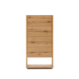 Alguema chest of drawers with 4 drawers in oak wood veneer with natural finish, 60 x 120 cm by Kave Home, a Dressers & Chests of Drawers for sale on Style Sourcebook