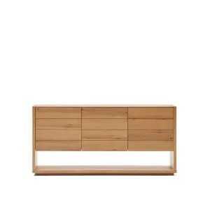 Alguema sideboard with 3 doors in oak veneer with natural finish, 151 x 73 cm by Kave Home, a Sideboards, Buffets & Trolleys for sale on Style Sourcebook