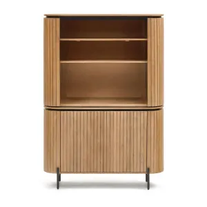 Licia tall 2 door sideboard, made from mango wood with natural finish and metal, 120x170cm by Kave Home, a Bookcases for sale on Style Sourcebook