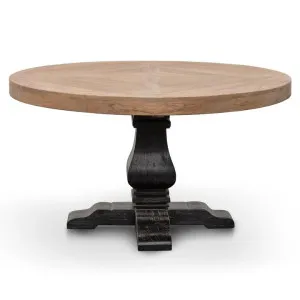 Ex Display - Kara Reclaimed 1.4m Round Dining Table - Natural Top and Black Base by Interior Secrets - AfterPay Available by Interior Secrets, a Dining Tables for sale on Style Sourcebook