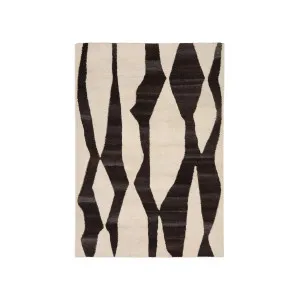 Elvar white and brown wool rug, 160 x 230 cm by Kave Home, a Contemporary Rugs for sale on Style Sourcebook