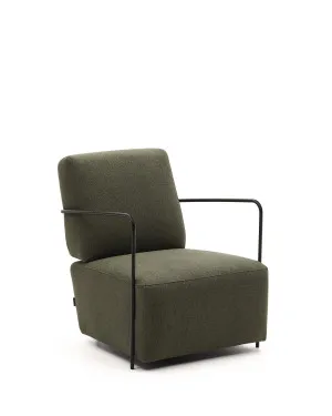 Gamer green armchair with metal in a black matte painted finish by Kave Home, a Chairs for sale on Style Sourcebook