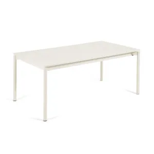 Zaltana extendable outdoor table made of aluminium in a light grey finish, 180 (240) x 100 cm by Kave Home, a Tables for sale on Style Sourcebook