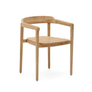 Icaro stackable solid teak wood chair in a natural finish, FSC 100% by Kave Home, a Outdoor Chairs for sale on Style Sourcebook