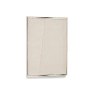 Maha white wall hanging with vertical line 52 x 72 cm by Kave Home, a Painted Canvases for sale on Style Sourcebook