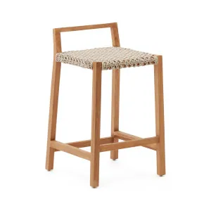 Giverola solid teak wood stool, 80 cm by Kave Home, a Tables for sale on Style Sourcebook