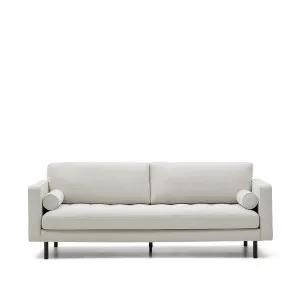 Sofa Debra 3-seater in pearl chenille and wengue finish legs 222 cm by Kave Home, a Sofas for sale on Style Sourcebook