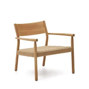 Yalia armchair in natural solid oak with  paper rope seat FSC 100% by Kave Home, a Chairs for sale on Style Sourcebook