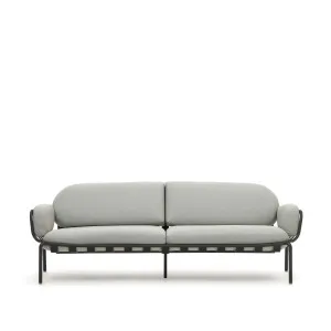 Joncols outdoor aluminium 3 seater sofa with powder coated grey finish, 225 cm by Kave Home, a Outdoor Sofas for sale on Style Sourcebook