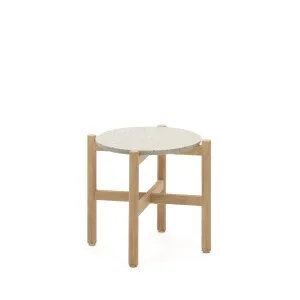 Pola cement and solid eucalyptus wood side table, Ø 50 cm FSC by Kave Home, a Tables for sale on Style Sourcebook