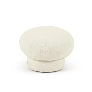 Sarisha round pouffe in white bouclé, Ø 50 cm by Kave Home, a Stools for sale on Style Sourcebook