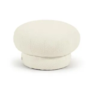 Sarisha round pouffe in white bouclé, Ø 60 cm by Kave Home, a Stools for sale on Style Sourcebook