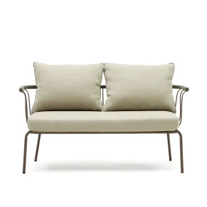 Salguer sofa in green cord and steel with a brown painted finish, 134 cm by Kave Home, a Outdoor Sofas for sale on Style Sourcebook