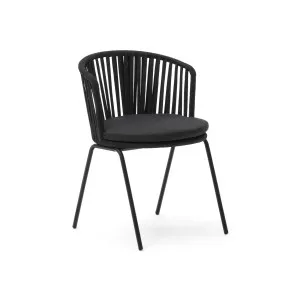 Saconca outdoor chair with cord and black galvanised steel by Kave Home, a Outdoor Chairs for sale on Style Sourcebook