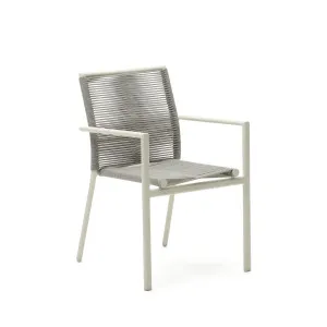 Culip aluminium and cord stackable outdoor chair in white by Kave Home, a Outdoor Chairs for sale on Style Sourcebook