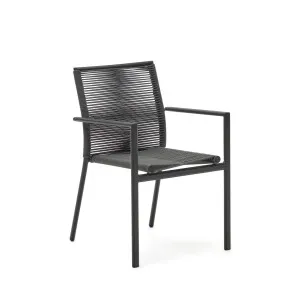 Culip aluminium and cord stackable outdoor chair in grey by Kave Home, a Outdoor Chairs for sale on Style Sourcebook