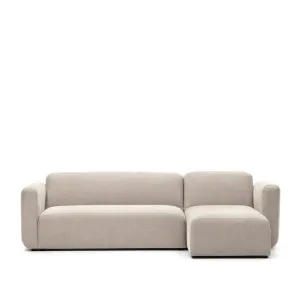 Neom 3 seater modular sofa, right/left chaise longue in beige, 263 cm by Kave Home, a Sofas for sale on Style Sourcebook