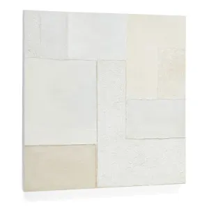 Pineda abstract canvas in white, 95 x 95 cm by Kave Home, a Painted Canvases for sale on Style Sourcebook