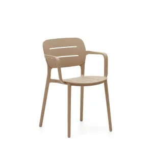 Morella stackable outdoor chair in beige by Kave Home, a Outdoor Chairs for sale on Style Sourcebook