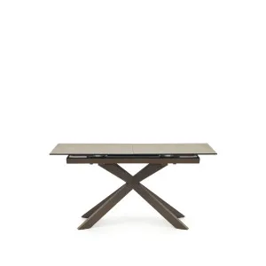 Atminda extendable table, porcelain and steel legs with a brown finish, 160 (210) x 90 cm by Kave Home, a Dining Tables for sale on Style Sourcebook