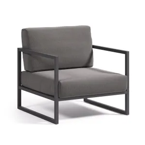 Comova 100% outdoor armchair in dark grey and black aluminium by Kave Home, a Outdoor Chairs for sale on Style Sourcebook