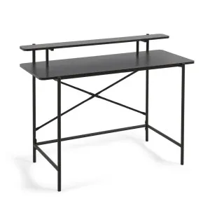 Galatia black melamine table with metal legs in black finish 120 x 60 cm by Kave Home, a Desks for sale on Style Sourcebook