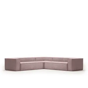 Blok 6 seater corner sofa in pink wide seam corduroy, 320 x 320 cm FSC Mix Credit by Kave Home, a Sofas for sale on Style Sourcebook