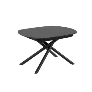 Yodalia extendable glass table with steel legs with black finish 130 (190) x 100 cm by Kave Home, a Dining Tables for sale on Style Sourcebook