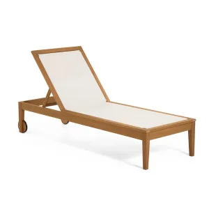 Caterin solid eucalyptus wood outdoor sun lounger in beige, FSC 100% by Kave Home, a Outdoor Chairs for sale on Style Sourcebook