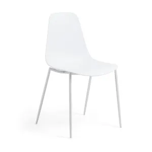 Whatts chair with steel legs in white finnish by Kave Home, a Dining Chairs for sale on Style Sourcebook