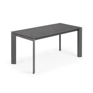 Axis extendable porcelain table with Volcano Rock finish and dark grey legs, 160 (220) cm by Kave Home, a Dining Tables for sale on Style Sourcebook