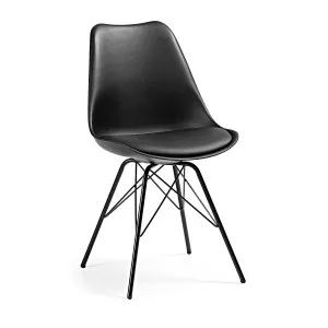 Ralf black chair with metal legs by Kave Home, a Dining Chairs for sale on Style Sourcebook