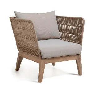 Belleny armchair in beige cord and solid acacia wood, FSC 100% by Kave Home, a Outdoor Chairs for sale on Style Sourcebook