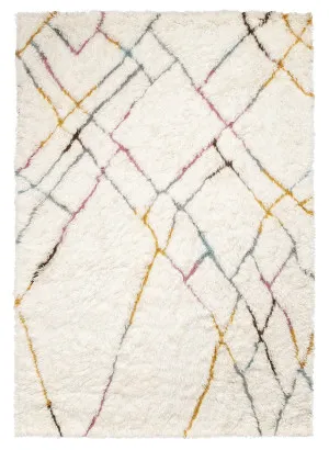 Sherry Multi-Colour Abstract Tribal Shag Rug by Miss Amara, a Shag Rugs for sale on Style Sourcebook