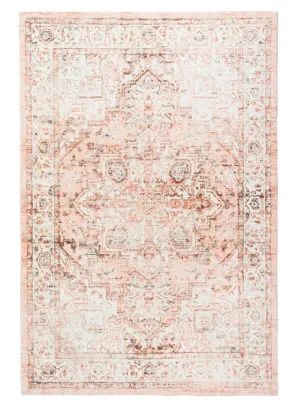 Veronique Peach and Brown Distressed Washable Rug by Miss Amara, a Other Rugs for sale on Style Sourcebook